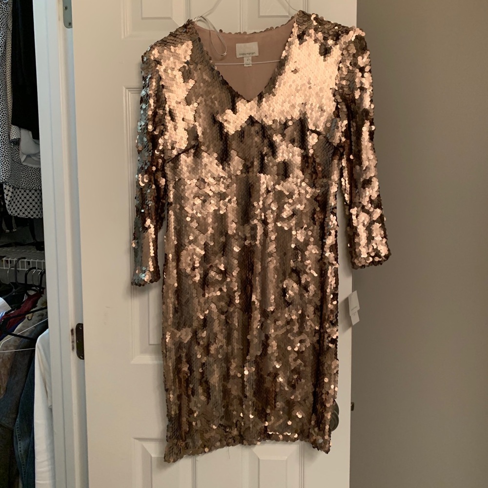 Donna Morgan bronze sequin dress